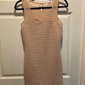 Nude halter mini dress